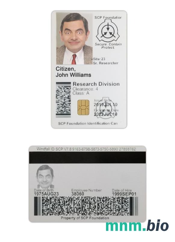 Szablon legitymacji SCP USA w PSD
